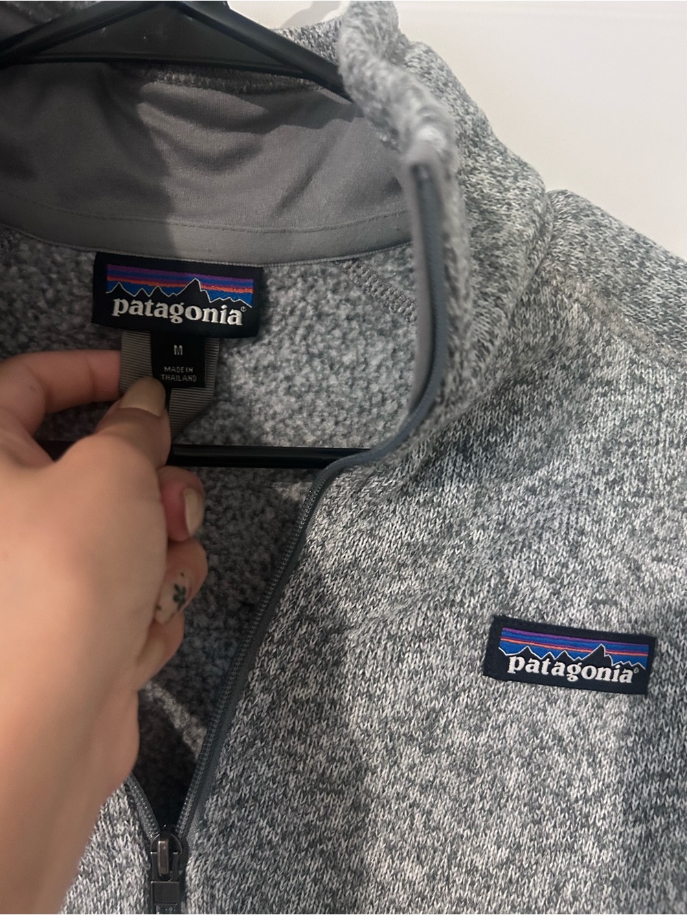 Patagonia women Gray Fleece quarter zip